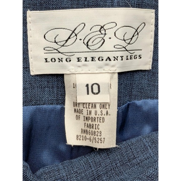 LEL Long Elegant Legs Blue Dress Suit Career Business Women's 10 Vintage NOS - Picture 4 of 10